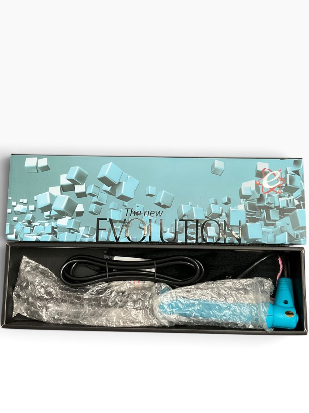 New Evolution 18/25 Curling Iron Steel Blue With Glove NEW